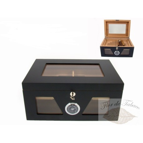 Angelo Black Wood Wonderful Kristallglas Humidor V-1320